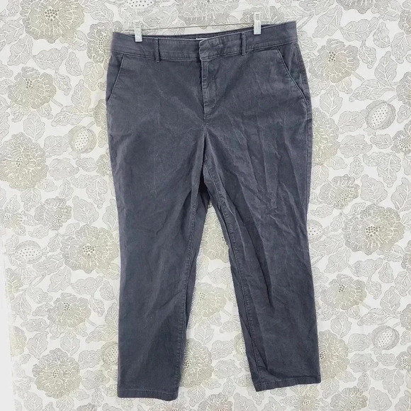 Loft Chino Women's Pants Gray slate Size 14 - Picture 1 of 6